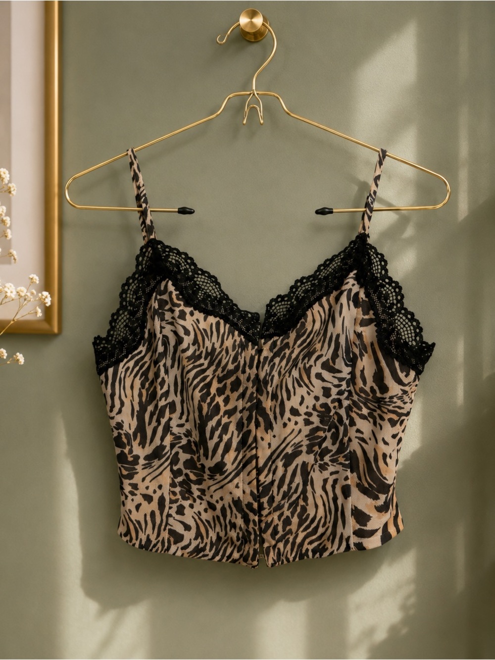 Princess Polly Animal Print Lace Corset Bustier Top Size US 2 Y2K